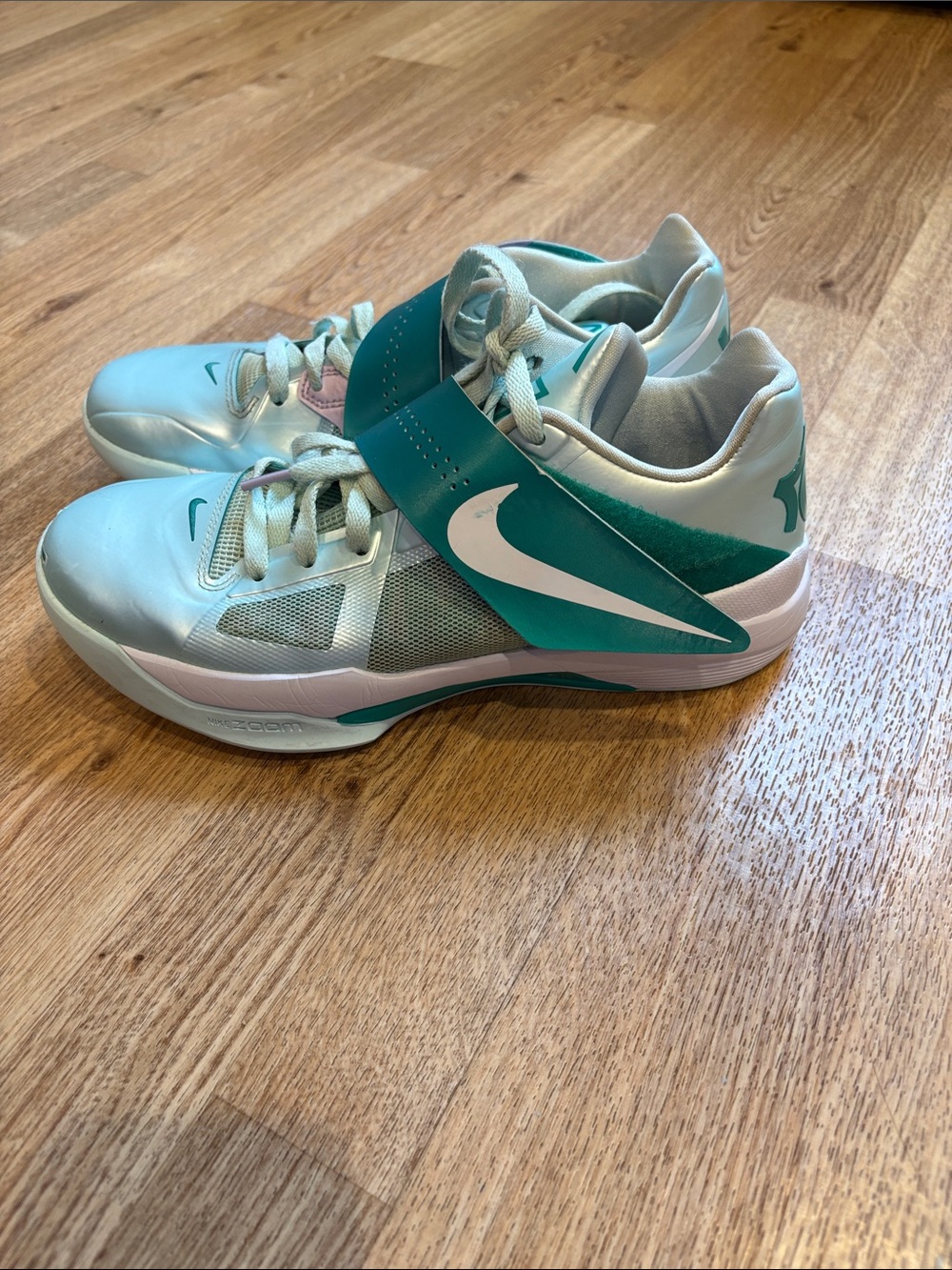 Nike Teal & Light Blue Basketball Shoes with Strap - Picture 5 of 5